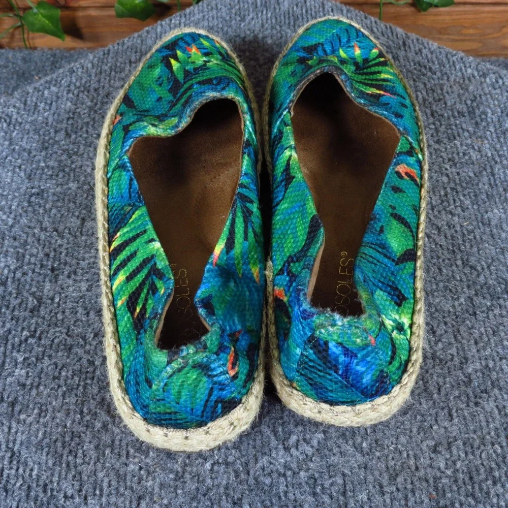 Aerosoles Trend Report Womens Espadrille Flat 8.5 Tropical Vacation Blue Green